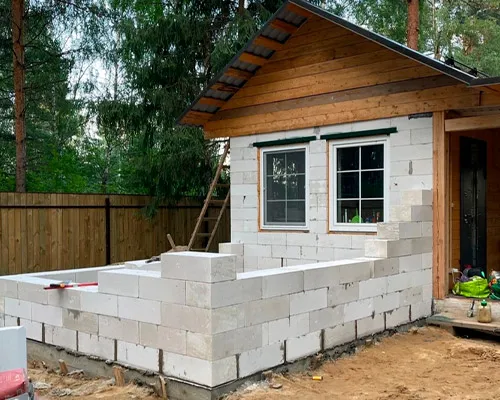 Пристройка из газоблока